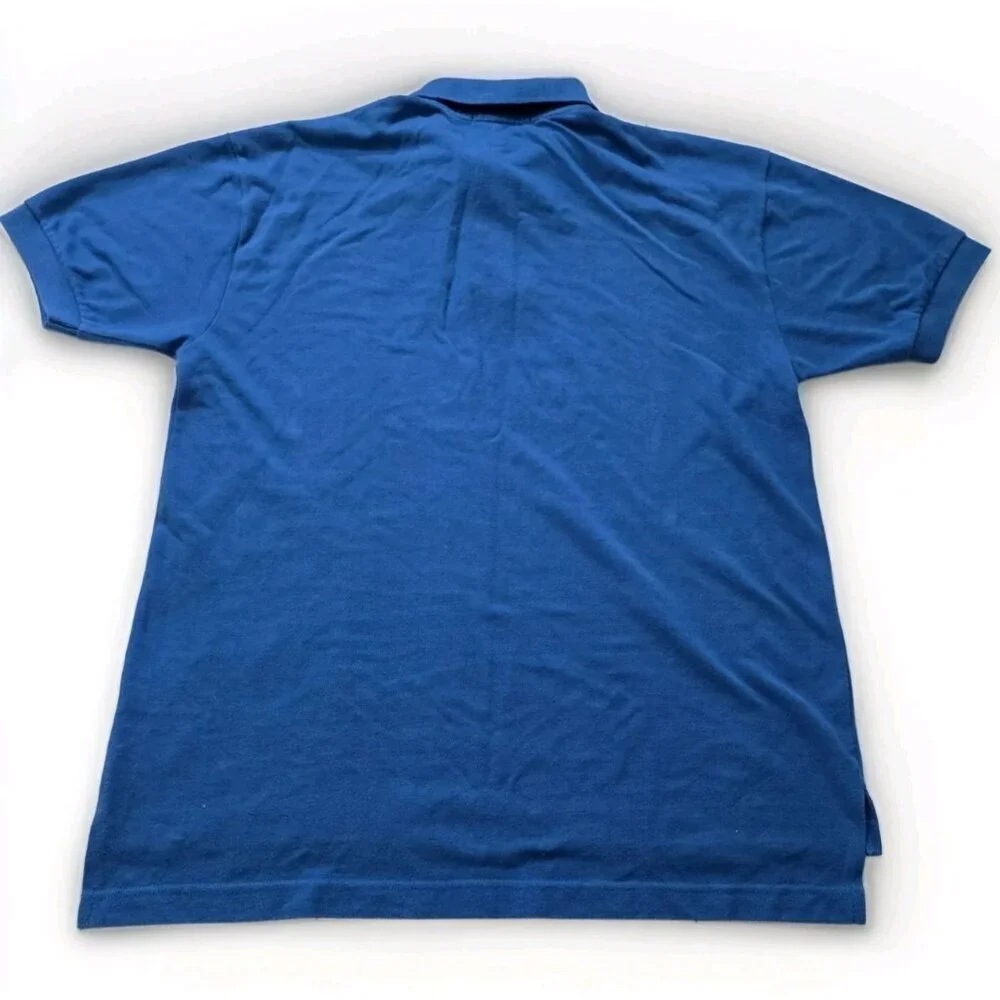Ralph Lauren Polo T Shirt Mens XL Blue SS Buttons Preppy Cotton Casual Pony Boho